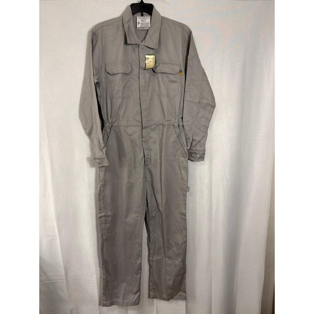 Just In Trend Coveralls Flame Resistant HRC 2 NFPA 2112 Size L Gray Mens NWT